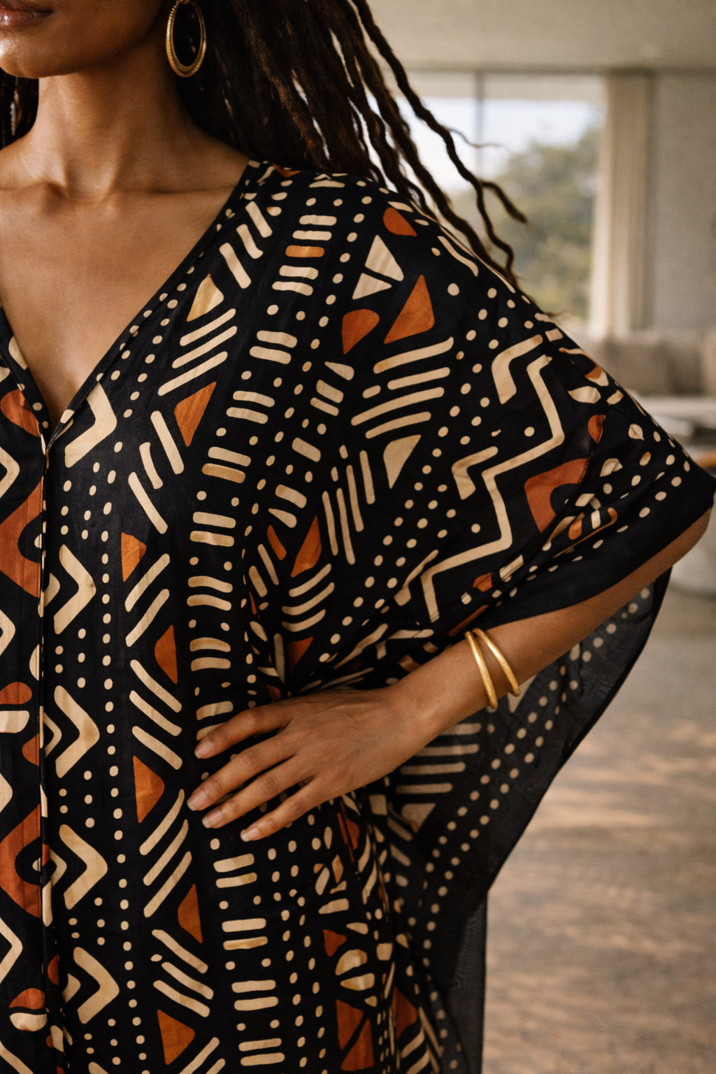 1960s African Graphic Caftan
