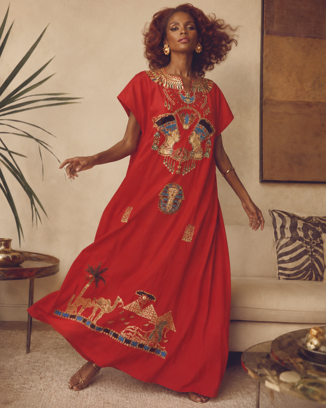 1980s Egyptian Horus Sequined Caftan — Made in Egypt